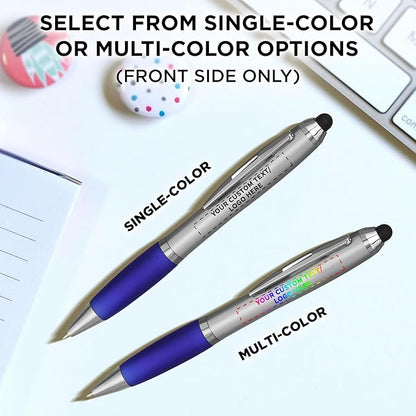 DISCOUNT PROMOS Custom Stylus Ballpoint Pens Set of 10, Personalized Bulk Pack - Image 6