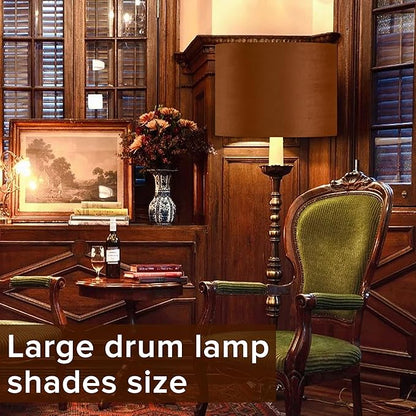 GO&SO Large Lampshade Replacement, Burnt Orange Velvet Drum Lamp Shades Set of - Image 7