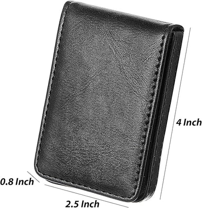 Outus 2 Pieces Business Card Holder, PU Leather Business Card Case Pocket Wallet - Image 2