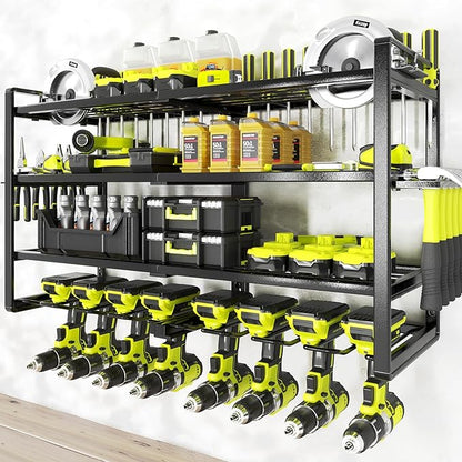 KAFAHOM Power Tool Organizer-8 Drill Holder Wall Mount, 4 Layer Heavy Duty - Image 7