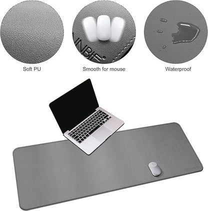 CENNBIE Leather Desk Mat, Extended Non-Slip Mouse Pad, Waterproof PU Leather - Image 3