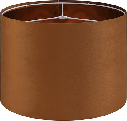 GO&SO Large Lampshade Replacement, Burnt Orange Velvet Drum Lamp Shades Set of by GOSO