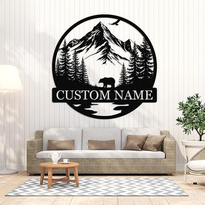 Dyoart Personalized Bear Metal Cabin Sign | Custom Signs Outdoor Metal | Cabin - Image 3