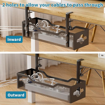 Under Desk Cable Management Tray Black, Litwaro Cable Management Under Desk No - Image 7