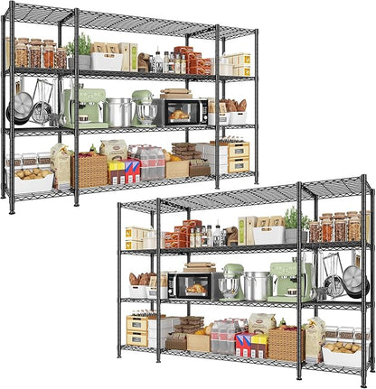 REIBII 78.4" W Storage Shelves Load 1500LBS, Metal Shelving 4-Tier Wire by REIBII