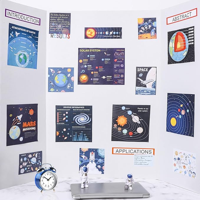 HAUTOCO 36'' x 48'' Trifold Poster Board 4 Pack Large Tri Fold Project Boards - Image 7