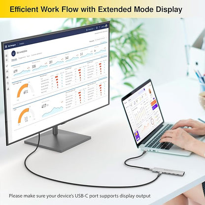 EZQuest USB-C Slim Gen 2 Hub Adapter 6-in-1 1 USB-C 4K/60Hz Video, 4 USB-C Gen - Image 6