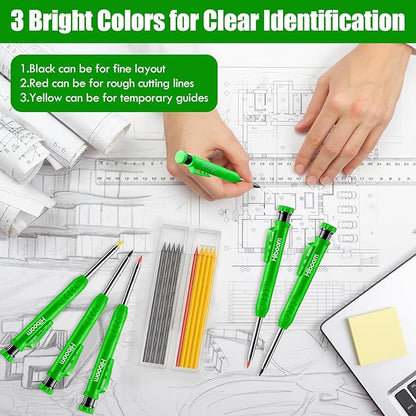 Hiboom 6 Pack Solid Carpenter Pencils Mechanical Construction Pencils - Image 6