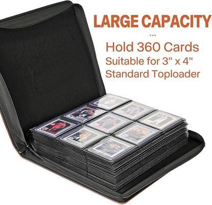 Sibonic 9 Pocket TopLoader Binder, Holds 360 3”x4” Toploader Hard Cases - Image 4