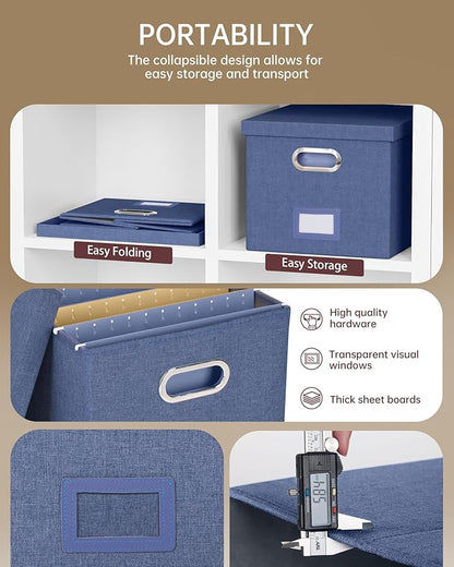 Oterri File Organizer with Lid, File Box, File Cabinet - Image 2