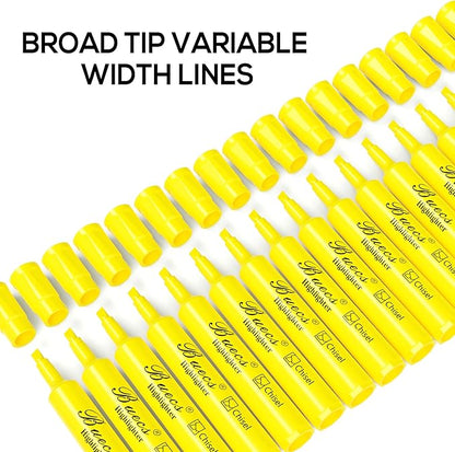 Buecs Highlighters Bulk Pack, Chisel Tip, Fluorescent Yellow, suitable - Image 4