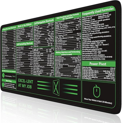 iCasso Excel Cheat Sheet Desk Pad, Excel Mouse Pad Shortcuts, Excell Short Cut by iCasso