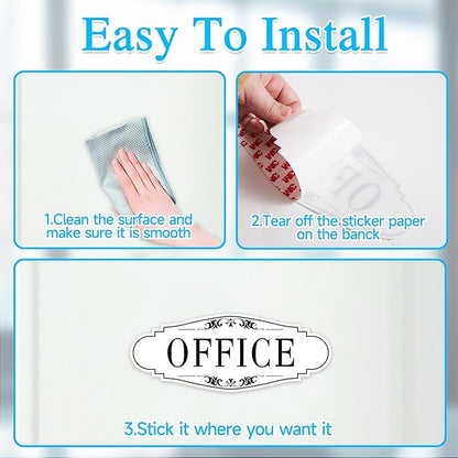 The Office Door Sign for Home and Business，Self-Adhesive Waterproof and - Image 3