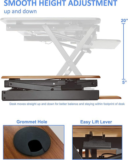 Rocelco 46" Large Height Adjustable Standing Desk Converter - Image 3