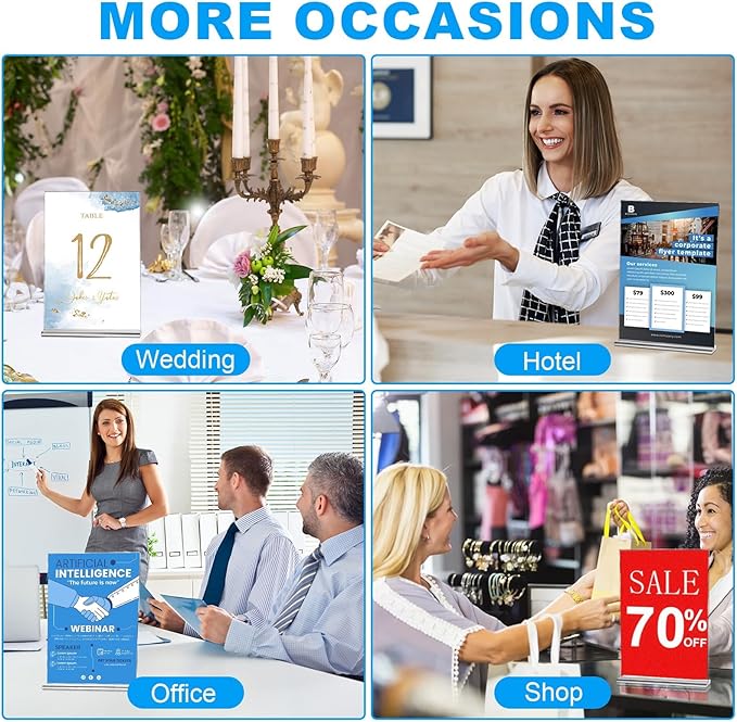 EHWINE Acrylic Sign Holder 8.5 x 11, 10 Pack Double-Sided Stand up Table Top - Image 6