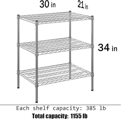 Regal Altair 21" Deep x 30" Wide x 34" Height Wire Shelving Kit | 3-Tier | NSF - Image 3