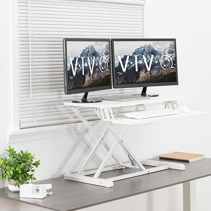 VIVO 32 inch Desk Converter, K Series, Height Adjustable Sit to Stand Riser - Image 9