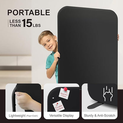 DECOLAB Room Partition Panel, Freestanding Portable Privacy Cubicle Partition - Image 4