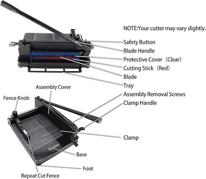 TEXALAN Heavy Duty Guillotine Paper Cutter Black 400 Sheets Stack Paper Trimmer - Image 6