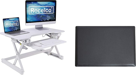 Rocelco 32" Height Adjustable Standing Desk Converter BUNDLE by Rocelco