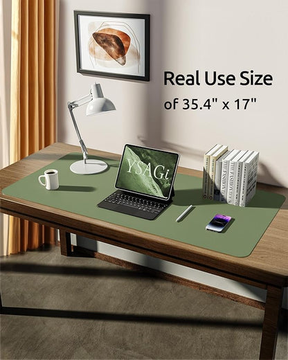 YSAGi Leather Desk Protector, Office Mat, Large Mouse Mat, Non-Slip PU Leather - Image 5