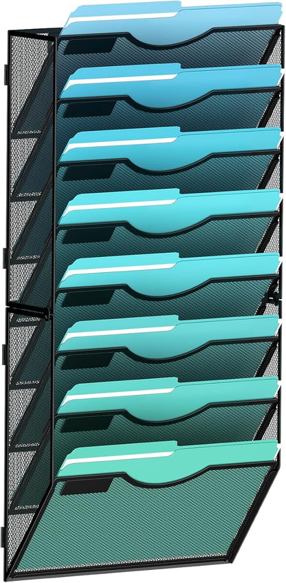 Gawerk 8-Tier Wall File Organizer Hanging Wall File Holder Wall Mount Paper by Gawerk