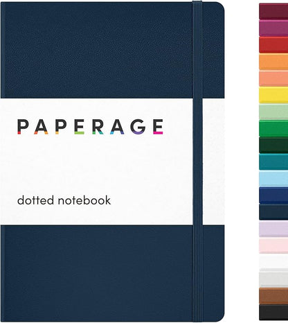 PAPERAGE Dotted Journal Notebook, 160 Pages, Medium 5.6 in x 8 in by PAPERAGE