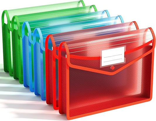 ABC life 6-Pack Plastic Expanding File Folder, Translucent Envelopes by ABClife