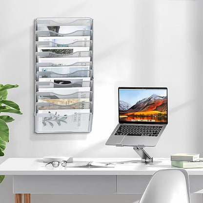 EasyPAG Wall File Organizer for Office 10 Pocket Mesh Wall Mounted Paper - Image 7