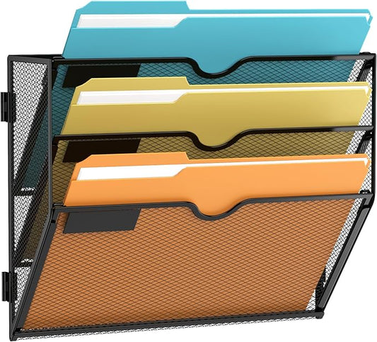 SUPEASY Wall File Organizer Mesh Office Mail Holder, Hanging Wall Organizer by SUPEASY