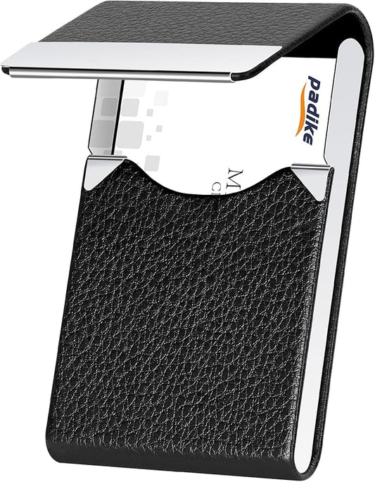 Padike Professional Business Card Holder PU Leather Business Card Case Name by padike