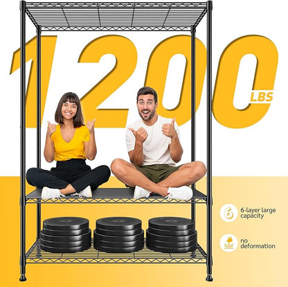 REIBII 75''H Storage Shelves Metal Shelving Unit, 6 Tier Wire Shelving - Image 4