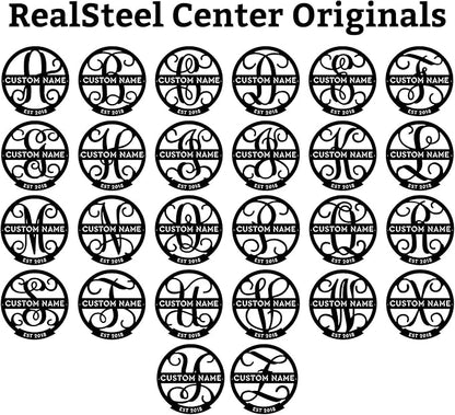 RealSteel Family Name Monogram, Personalized Family Name Metal Sign, Est Year - Image 4