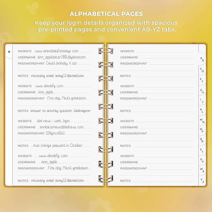 Clever Fox Password Book Spiral – Mini Internet Address & Password Organizer - Image 3