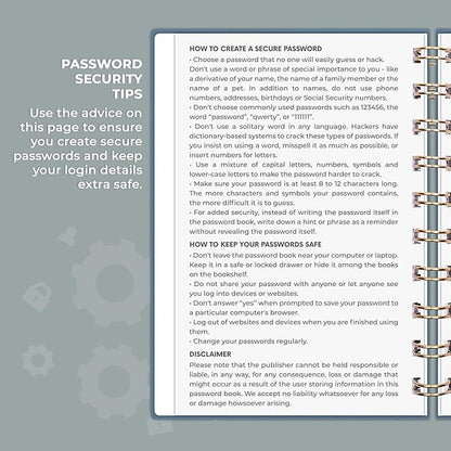 Clever Fox Password Book Spiral – Mini Internet Address & Password Organizer - Image 5