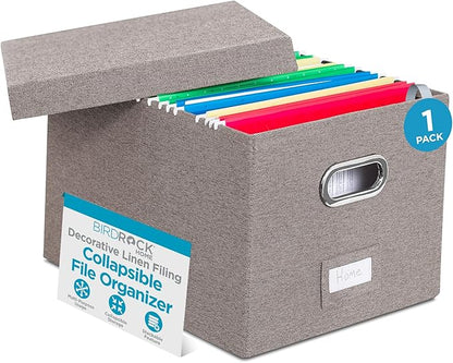 Internet's Best Collapsible File Box Storage Organizer by BIRDROCKHOME
