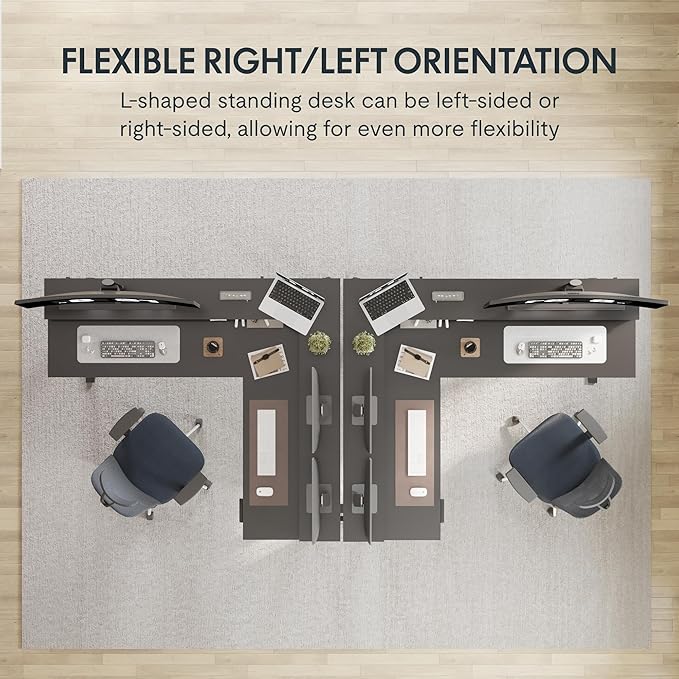 FLEXISPOT 63" L Shaped Standing Desk Electric Corner Table - Image 4