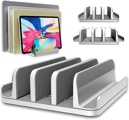 TEFONIA Adjustable Laptop Stand, 5 Slots, Aluminum Space-Saving, by TEFONIA