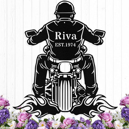 Custom Motorcycle Metal Signs Personalized Biker Name Sign Custom Garage Decor by HengMeiZiK
