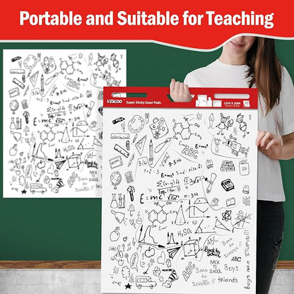 VISCOO Thickened Sticky Easel Pad, 25 x 30 Inches Flip Chart Paper - Image 5