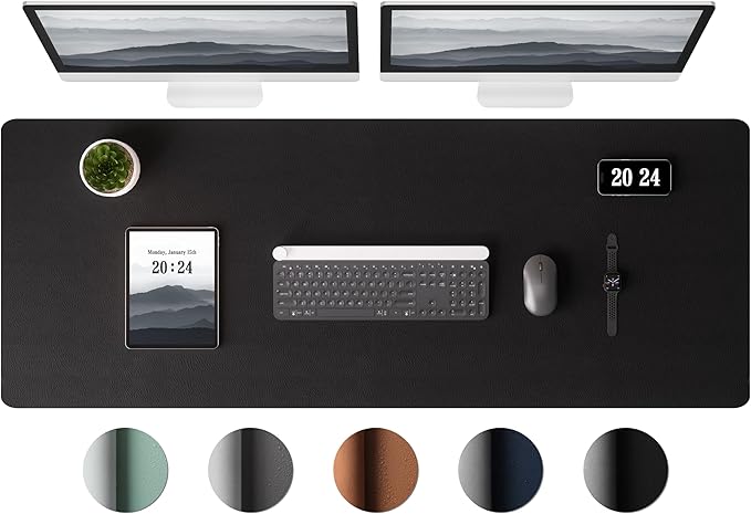 Aothia Leather Desk Pad Protector, Office Mat, Large Mouse Pad, Laptop Desk Pad by AothiaSimpleNaturalUnique