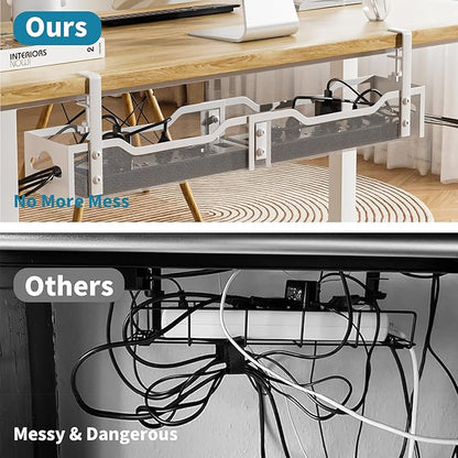 Under Desk Cable Management Tray White, Litwaro Cable Management Under Desk No - Image 3