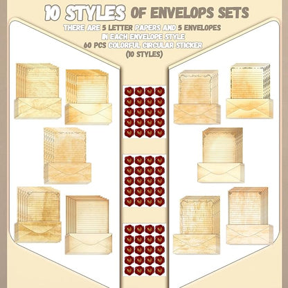 TaoBary 160 Pcs Stationery Paper Set 50 Double Sided Stationery Papers - Image 5