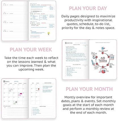 Wyze Planner Undated Daily Planner – 1-Year B5 Productivity Organizer - Image 4