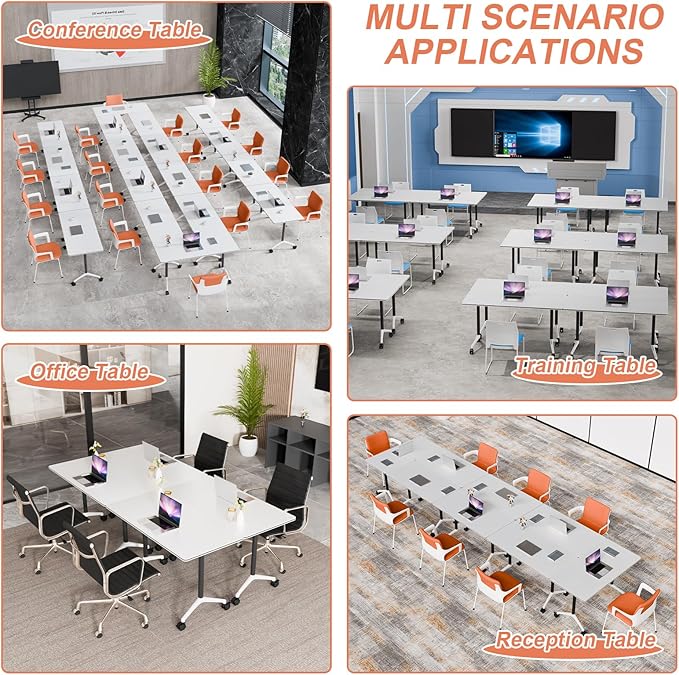 Conference Table Flip Top Mobile Conference Room Tables, Folding Conference - Image 5