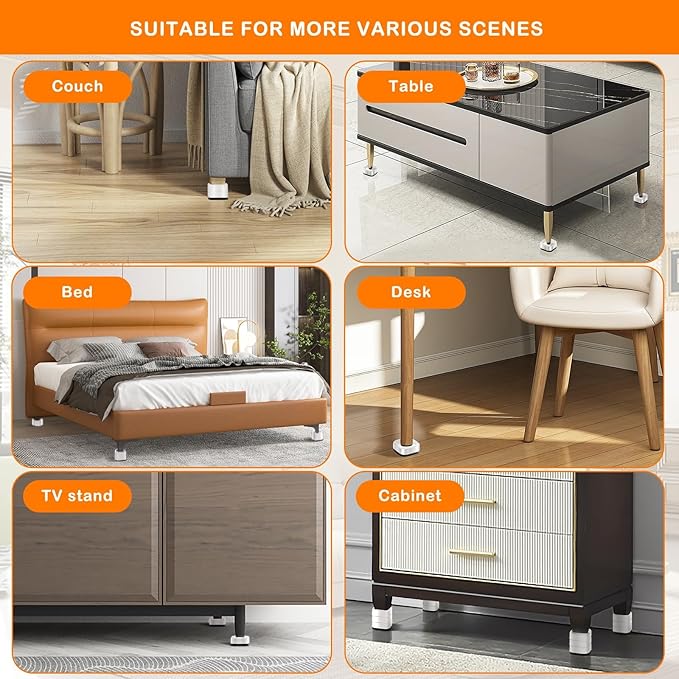 shouwuhho 24 Pack Furniture Risers Adjustable Bed Risers Heavy Duty Lifts - Image 5
