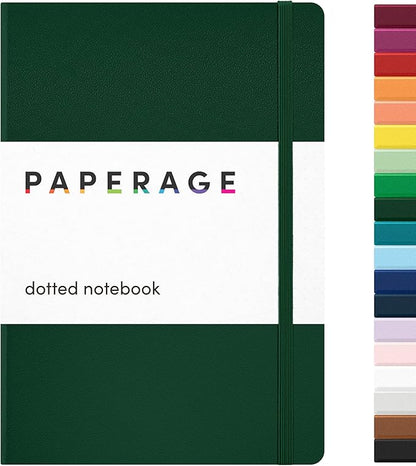 PAPERAGE Dotted Journal Notebook, 160 Pages, Medium 5.6 in x 8 in by PAPERAGE