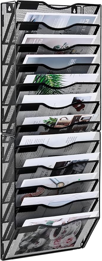 Solinxe Wall File Holder, 12 Pockets Hanging File Folder, Paper Organizer by Solinxe
