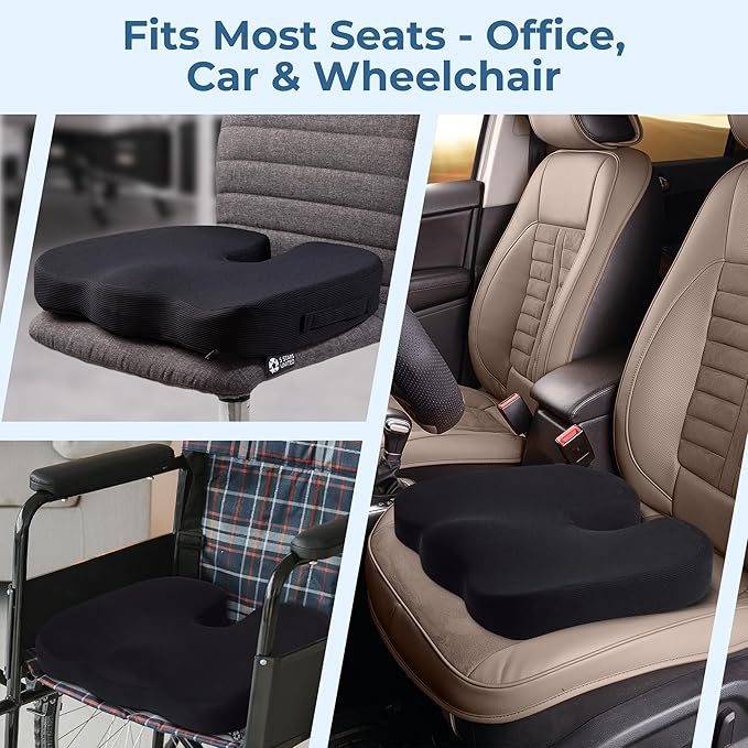 5 STARS UNITED Seat Cushion for Tailbone Pain Relief – Memory Foam Cushion for - Image 5