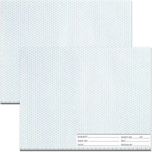 2 Pack 100 Sheets 8.5" x 11" Isometric Graph Paper Pad Landscape by gisgfim